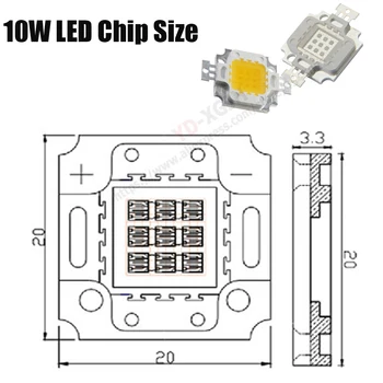 10PCS LED Chip 10W Vēsi Balta Silti Balta Pilna Spektra Royal Zila, tumši Sarkans 660nm DIY Par foLED prožektors Prožektors lielu Jaudu