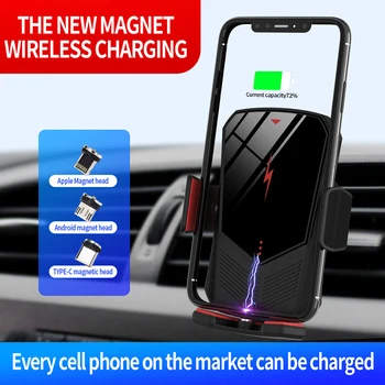 Auto Bezvadu Lādētāju ForIphone 11 forSamsung S10 Viedtālrunis Magnētisko Fast Charger Auto Telefona Turētājs, Universālā Mobilo Tālruni