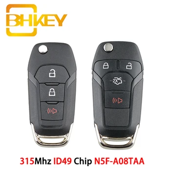BHKEY N5F-A08TAA Ford Taustiņu Flip Taustiņu Tālvadības Keyless Ieceļošanas Fob Ford Fusion 2013. -.gadam, 315Mhz ID49 Čipu Smart Auto Atslēgu