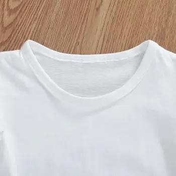 Baby Toddler Meitenes 2 Gabals Vasaras Tērpiem Īss Puff Piedurknēm T-Krekls Topi + PU Ādas Svārki Apģērbu Komplekts 1-6Y