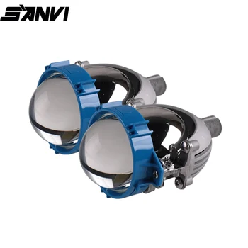 SANVI 3inch Triocolor Auto Bi LED Projektora Lēcu Lukturu 4300K/5500k Auto projektoru lukturis H4, h7 9005 9006 Auto Gaismas Pārbūvēt
