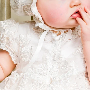 Vintage Baby Girl Dress Kristību Kleitas Meitenēm 1. gada dzimšanas dienas svinības, kāzu Kristību bērnu un zīdaiņu apģērbu bebes