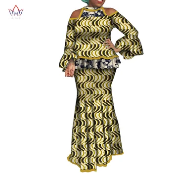 Āfrikas Svārki Komplekts Sievietēm Āfrikas Tradicionālo Svārki un Top Dashiki Pinte Vasku Divas Gabals Piemērots Āfrikas Drēbes WY6047