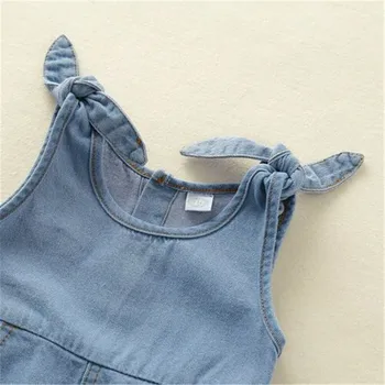 0-18M Jaundzimušais Zēns Baby Girl Apģērbu Zilā Džinsa Romper Par Jaundzimušajiem 2020 