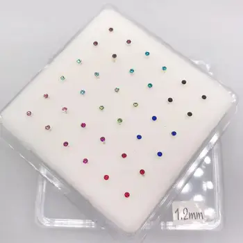 1.0 mm deviņas krāsas smalkas rotaslietas 36pcs vienā kastē ķermeņa pīrsings rotaslietas, karstā pārdošanas auskars kniedes