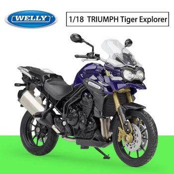 1:18 WELLY Motociklu TRIUMPH Tiger Explorer Metāla Lējumiem Sakausējuma Modeli, Rotaļlietas, Dāvanu