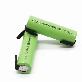 1.2 V AA uzlādējamo bateriju 2600mah NI-MH šūnu Zaļo čaulu ar metināšanas cilnēm Philips elektrisko skuvekļu skuvekli zobu suka
