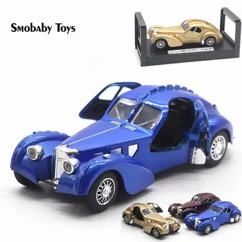 1:28 reālā sakausējuma luksusa auto modeli sakausējuma bugatti 57SC klasisko auto rotaļlietu skaņas, gaismas savākšanas automašīnas modelis retro mākslas sākuma zēns dāvanu