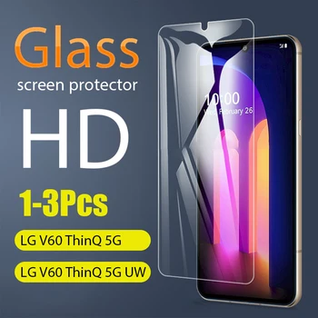 1-3 Gab Pilns Rūdīta Stikla LG V60 ThinQ 5G Ekrāna Aizsargs 2.5 D 9h rūdīta stikla LG V60 ThinQ 5G UW Aizsardzības Plēves