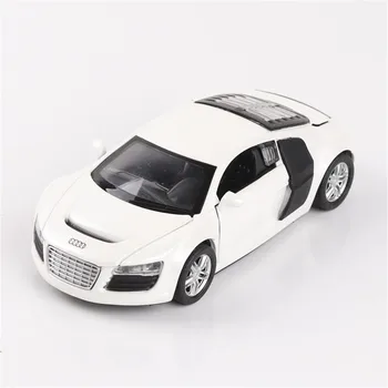 1/32 Audi R8 Automašīnu Modeli Diecasts Sakausējuma Pull Atpakaļ Bērnu Rotaļu Zēns Sacīkšu Ātruma Sacensības Dzimšanas dienas Dāvanu, Rotājumu Kolekcija Rotaļlietas