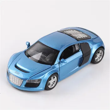 1/32 Audi R8 Automašīnu Modeli Diecasts Sakausējuma Pull Atpakaļ Bērnu Rotaļu Zēns Sacīkšu Ātruma Sacensības Dzimšanas dienas Dāvanu, Rotājumu Kolekcija Rotaļlietas