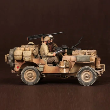 1/35, SAS Jeep Apkalpes Set 2 - ziemeļāfrikā, ne auto, Sveķi Modeļa Karavīrs GK, otrajam pasaules karam, Lielbritānijas, Nesamontēti un unpainted komplekts