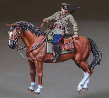 1/35 seno krievu Virsnieks (1 Attēls un 1 Zirgu) Sveķu attēls Modelis komplekti, Miniatūras gk Unassembly Unpainted