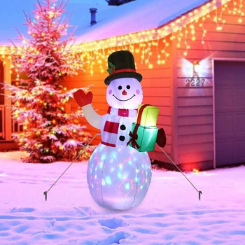 1.5 m Ziemassvētku Piepūšamās Sniegavīrs Laternu Gaismas DIOŽU apgaismojums Iekštelpu Un Āra Dekorēšanai Ziemassvētku rotājumi mājas Puse