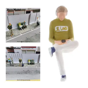 1:64 Mērogā Modelis Mini Sēdus Stāvoklī Attēls PVC Cilvēki, Celtniecības Smiltis, Galda Dekorācijas Diorāma Modeli