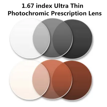 1.67 indekss Photochromism objektīvs Ultra Plānas Asfēriskie Photochromic Objektīva Recepti, Tuvredzība, vecuma tālredzība Saulesbrilles, Lēcas UV400