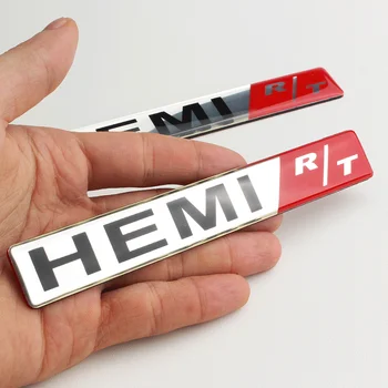 1 GAB. 3D Metāla HEMI R/T Emblēmas Nozīmīti HEMI RT Auto Uzlīmes Car Styling, lai Dodge Charger RAM SRT Kalibra Ceļojums, Auto Piederumi
