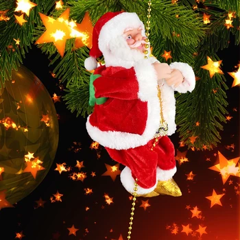 1 Gab. Ziemassvētku Santa Claus Dāvanu Kaste Ar Bērniem Atbalsta Jauno gadu Navidad Dāvanu Music Box Elektriskā kāpšana Santa Claus Ornaments