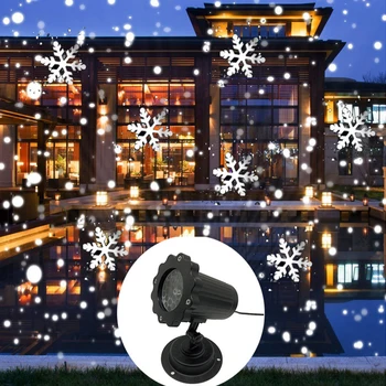 1 Iestatiet Ziemassvētku Sniegpārsla Lāzera Gaismas Sniegputenī Projektoru IP66 Pārvietojas Sniega Āra Dārza Lāzera Projektoru Lampas Jauno Gadu dekori