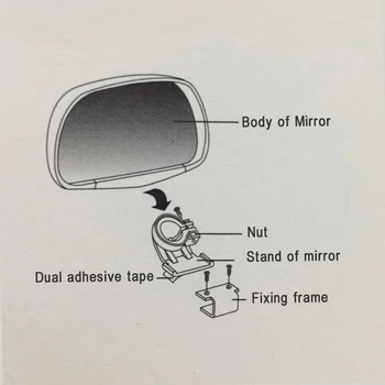 1 Pāris 360 Grādu Rotācijas Regulējami Atpakaļskata Spoguļi Automašīnas Blind Spot Spogulis, Platleņķa Objektīvs Autostāvvieta Autonoma Spogulis