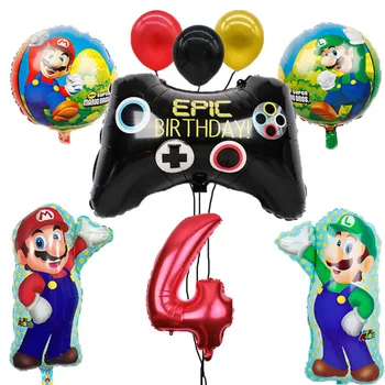 1 iestatiet Super Mario Baloni 32 collu Numuru Balonu Zēns, Meitene, Dzimšanas dienas svinības apdare karikatūra spēle tēma grupa krājumi bērniem rotaļlietas