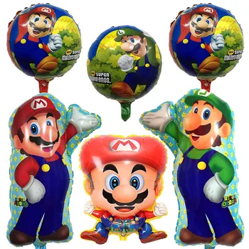 1 iestatiet Super Mario Baloni 32 collu Numuru Balonu Zēns, Meitene, Dzimšanas dienas svinības apdare karikatūra spēle tēma grupa krājumi bērniem rotaļlietas