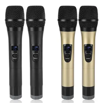 1-lai-2 Universāla VHF Bezvadu Mikrofons Rokas 2 Kanālu microfone sem fio ar Uztvērēju Karaoke/Biznesa Tikšanās microfo