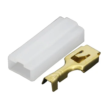 1 pin 6.3 sērijas balta plastmasas skaļruņu savienotājs ar termināļa DJ7014-6.3-21 1P savienotājs