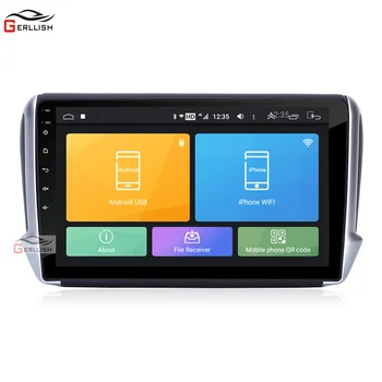 10.2 collu android auto stereo, gps navigācija, dvd atskaņotāju Peugeot 208 2012-2018