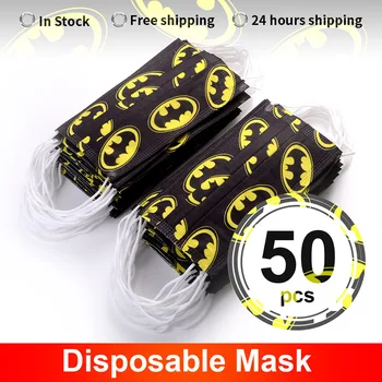 10-200 GAB Dsiposable Maska Iespiesti Batmen Kartona Sejas Maska Thinken 3 Slāņa Pret Gripu, Mutes maska, Elpojošs Macarillas Pieaugušo