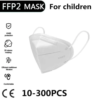 10-300PCS KN95 Bērniem KN95 Maska 4-13 Vecs Mazulis FFP2 Antidust skropstu Tuša Infantil Sejas Maska Filtrs Respiratoru Atkārtoti Antifog