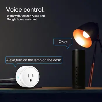 10 Gab. Smart Home Kontaktligzdu, Kontaktdakšu WIFI Slēdzis Izplūdes MUMS Plug Laika Balss Kontroles Amazon Alexa, Google APP Tālvadības pults