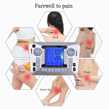 10 Spilventiņi Desmitiem Akupunktūras Elektriskā Digitālo Terapijas Kakla Atpakaļ Mašīna Masāža Elektronisko Impulsu Stimulators par Pilnu Ķermeņa Dropshippi