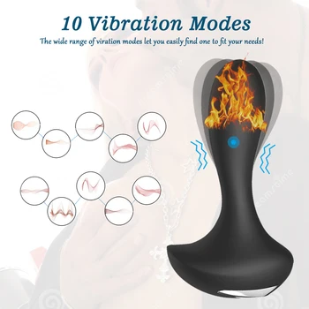 10 Vibrācijas Anālais Butt Kontaktspraudņi Vibrators Apkures Prostatas Massager Tālvadības Dildo Vibrējošais Stimulators Sexy Rotaļlieta Vīriešiem Sievietēm
