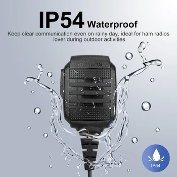 10 gab. Vairumtirdzniecības RS-114 IP54 Ūdensizturīgs Mikrofons Priekš kenwood Portativa RETEVIS H777 RT3 RT3S RT22 Baofeng UV-5R Walkie Talkie
