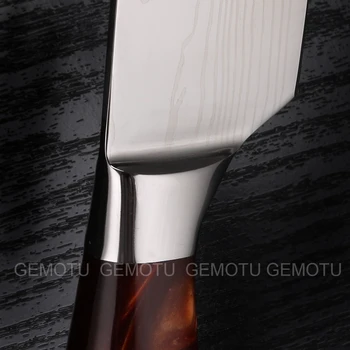 10 komplekti 3.5-7-8-collu Japāņu lāzera virtuves nazi, Damaskas nazis, šefpavārs Santoku kuteris, personalizētu drukas logo dāvanu nazi