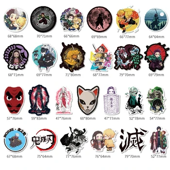 100 Gab./Komplekts Anime Demon Slayer:Kimetsu Nav Yaiba Grafiti Uzlīmes Klēpjdatoru Bagāžas Motociklu Tālrunis Skeitborda Rotaļlietas Auto Dienasgrāmata