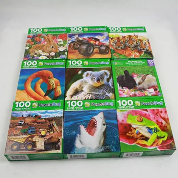 100 Gabalu Puzzle Pieaugušo Spiediena Samazināšanas Rotaļlietas Bērniem Dāvanu Puzzle Agrīnās Izglītības Izziņas Karikatūra Dzīvnieku Ainavas