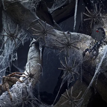 100 gab. Plastmasas Viltus Spider Praktisko Jokiem Aksesuārus Reāli Zirnekļa par Palaidnība Halloween Puse Apdare