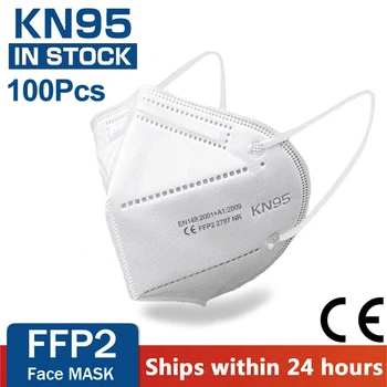 100 gabali KN95 sejas maska 5 slāņu filtrēšanas putekļi ostas PM2.5 mascarillas FFP2 Neausta veselības Aizsardzības N95 maska ātra piegāde