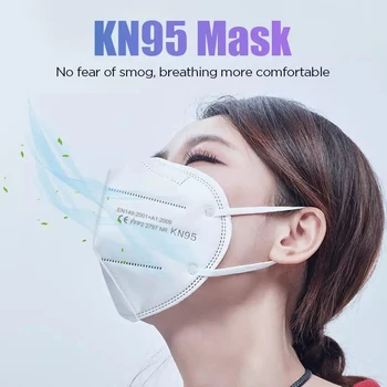 100 gabali KN95 sejas maska 5 slāņu filtrēšanas putekļi ostas PM2.5 mascarillas FFP2 Neausta veselības Aizsardzības N95 maska ātra piegāde