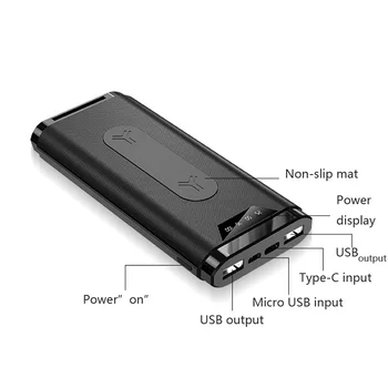 10000mAh Portable Power Bank QI Bezvadu Lādētāju Xiaomi Mi 9 8 iPhone 11 Samsung S9 Ātra Uzlāde Bezvadu Lādētāju Powerbank