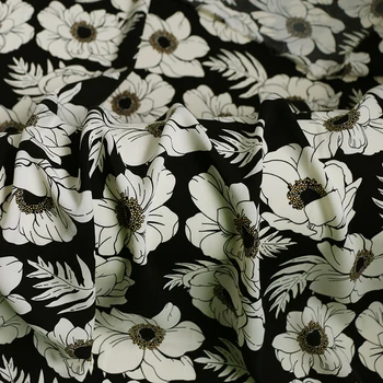 100cm*150cm Mīksto Modes Krekls Materiāls Audums 95% Polyeter 5% Spandex Vintage Ziedi