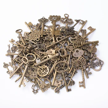 100g karstā pārdošanas metāla atslēgas sajauc kulons antīkas bronzas aproce, kaklarota, roku darbs rotaslietas ražošanu, vairumtirdzniecība
