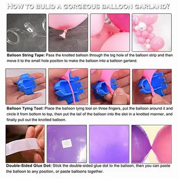 100gab Balonu Puse Baloni Vainags Arch Dzimšanas dienas svinības Fona Baloni Sloksnes Ķēdes, Kāzu dekori