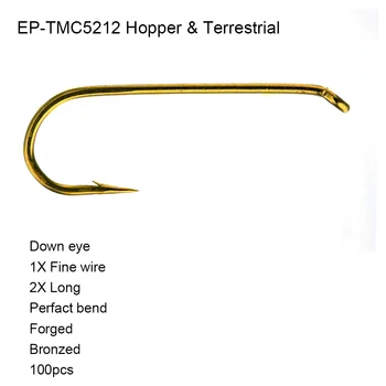 100gab Eupheng EP-TMC5212 Sausā Pieaugušo Stoneflies Un Caddis Lido Lielākais Mayfly Duns, Lidot Zvejas Āķi Kvalitātes Bronzas Krāsas Āķi