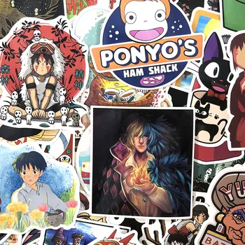 100gab/Iepak Hayao Miyazaki Anime Uzlīmes Uz Bagāžas Klēpjdatoru Ledusskapis Motociklu Skeitborda Pegatinas