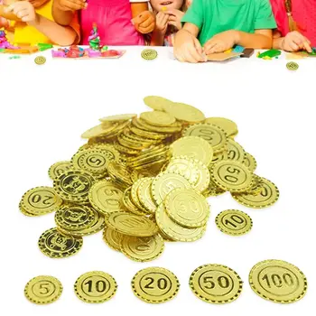 100gab Pirāti Zelta Monētas Kaulēšanās Chip Plastmasas Spēle Monētas par Kazlēnu Puses Piegādes Dārgumu Monētas, Ziemassvētku Rotājumi