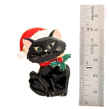 100pcs/Ziemassvētku Dāvanu melnā un baltā krāsā gudrs dzīvnieks modelis kaķis emaljas broša pin