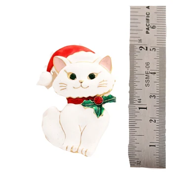 100pcs/Ziemassvētku Dāvanu melnā un baltā krāsā gudrs dzīvnieks modelis kaķis emaljas broša pin